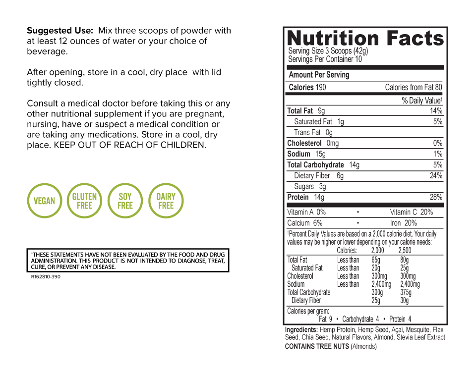 Hemp FORCE VanillAçaí Hemp Protein Powder Onnit