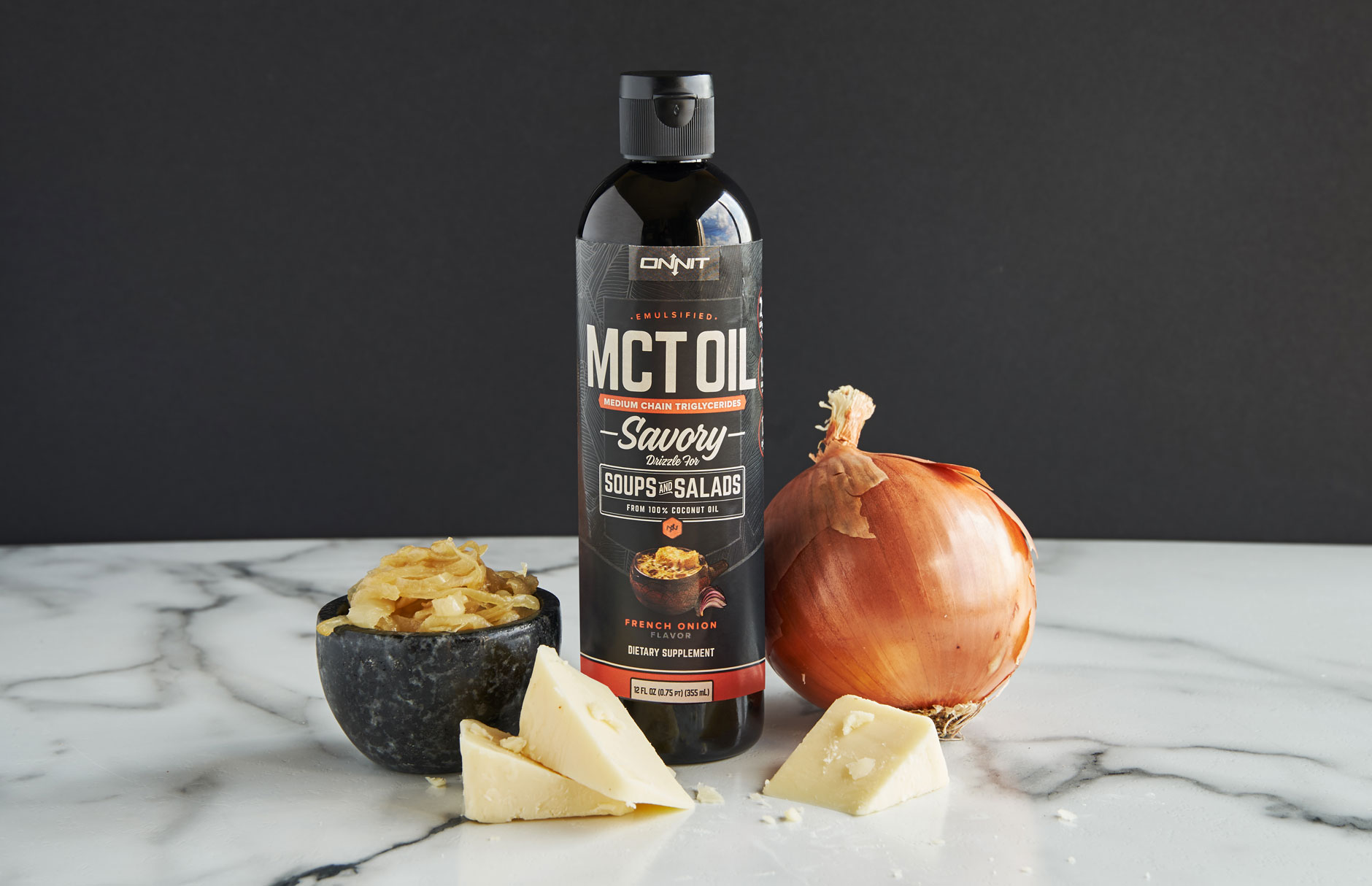 Onnit Savory Emulsified MCT Oil, French Onion Flavor