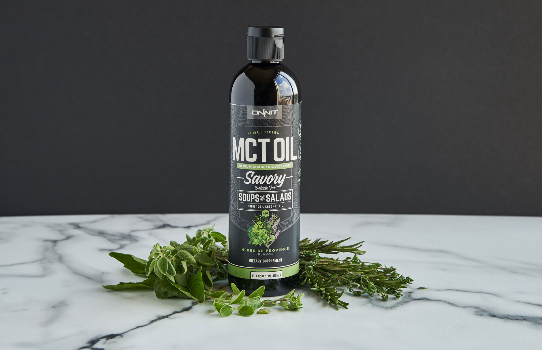 Onnit Savory Emulsified MCT Oil, Herbs de Provence Flavor