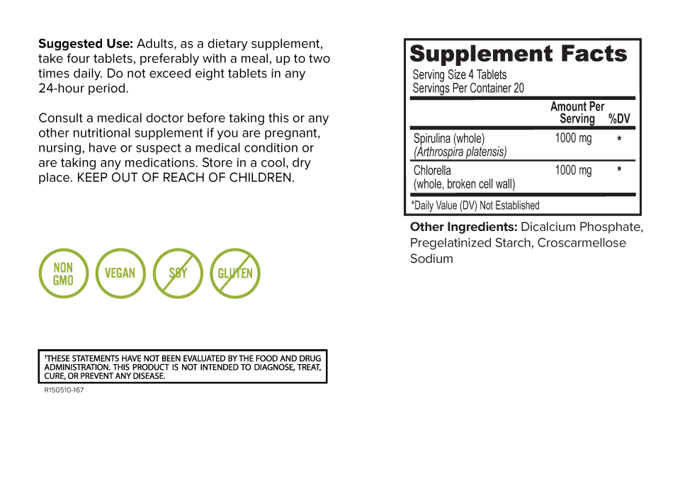 Spirulina & Chlorella Tablets Onnit